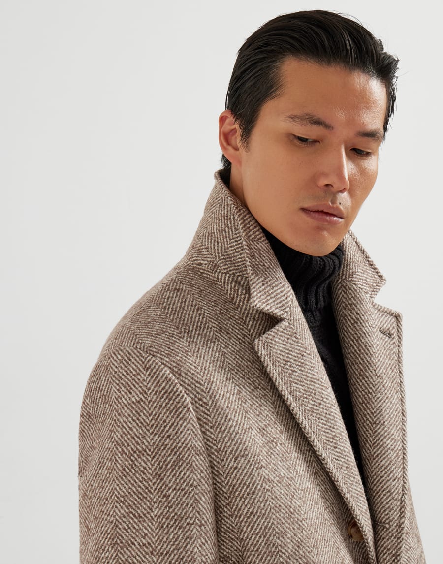 Chevron coat Light Brown Man - Brunello Cucinelli