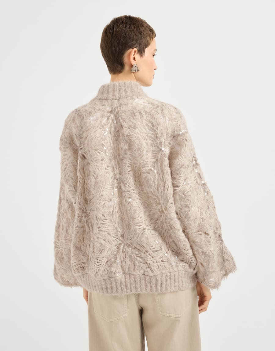 Frosty Embroidery Cardigan Warmes Beige Damen - Brunello Cucinelli