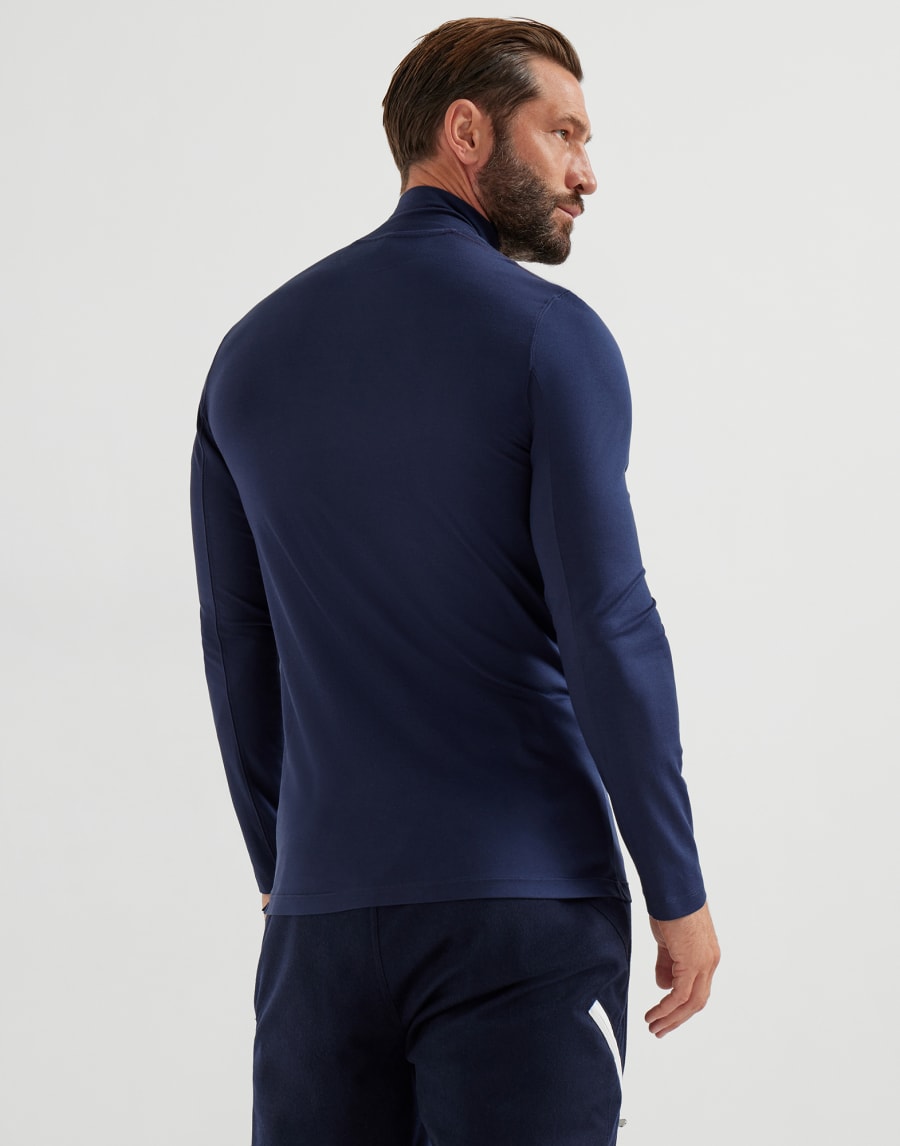 T-Shirt mit Rollkragen Navy-Blau Herren - Brunello Cucinelli