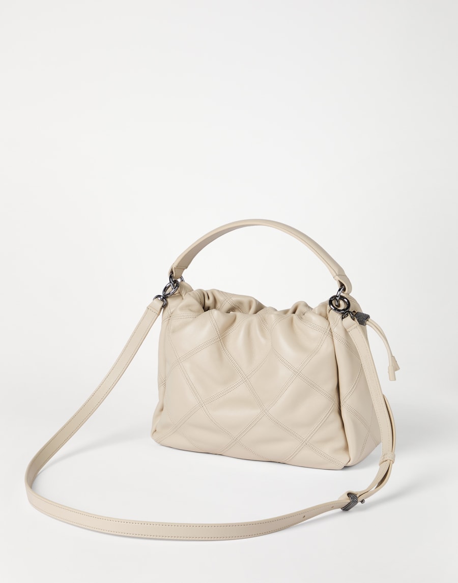 Small Nappa Bucket Mellow bag Ivory Woman - Brunello Cucinelli