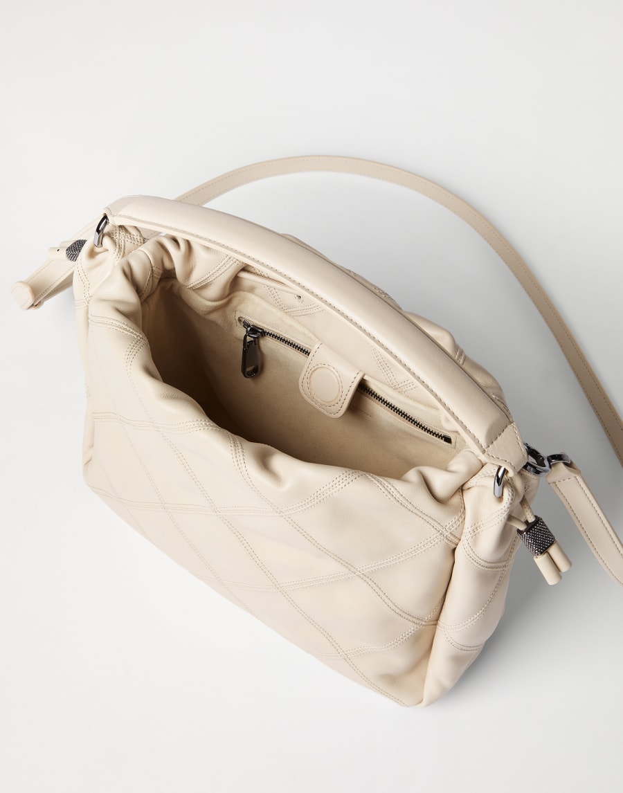 Petit sac seau Mellow en nappa Ivoire Femme - Brunello Cucinelli