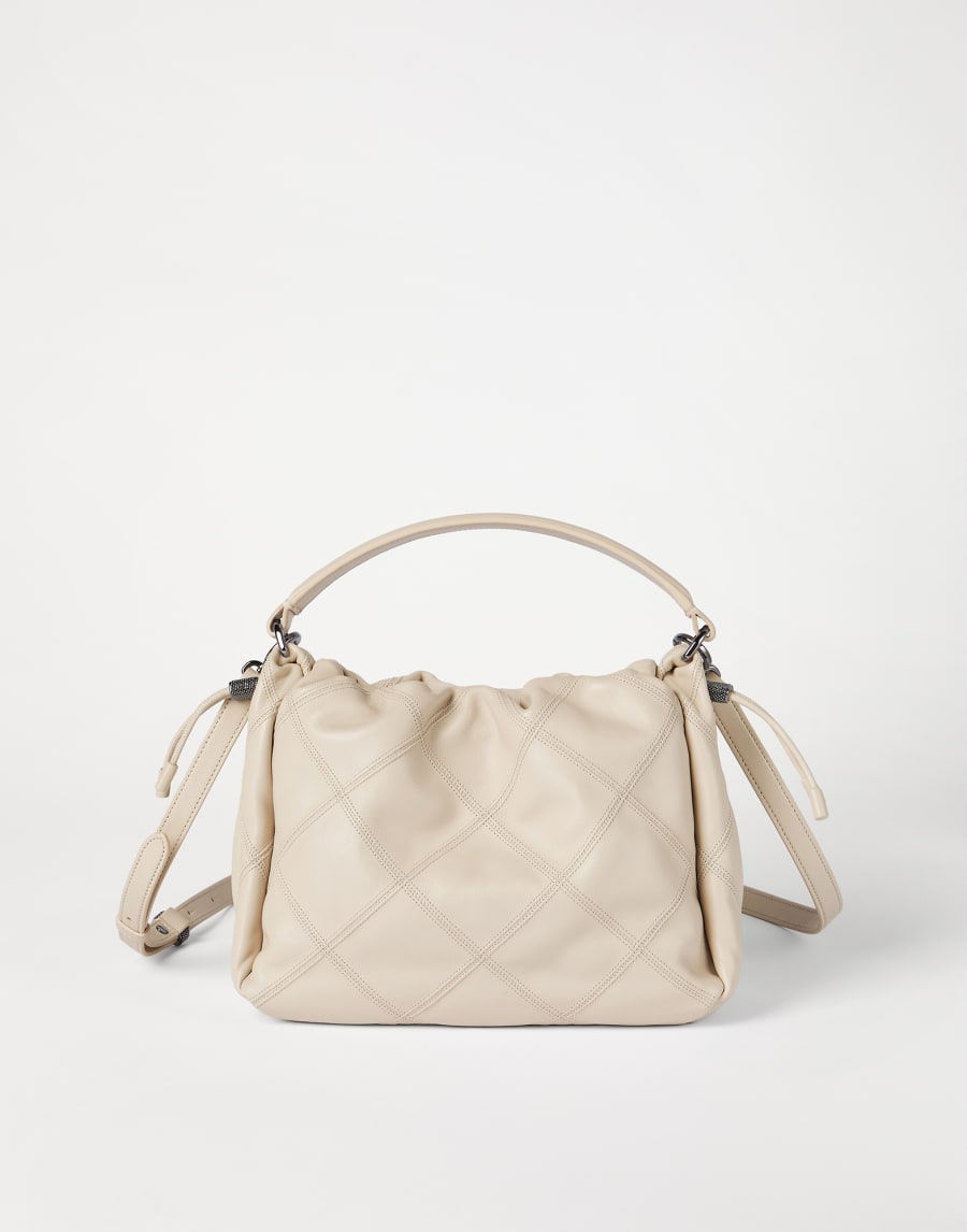 Borsa Bucket Mellow piccola in nappa Avorio Donna - Brunello Cucinelli