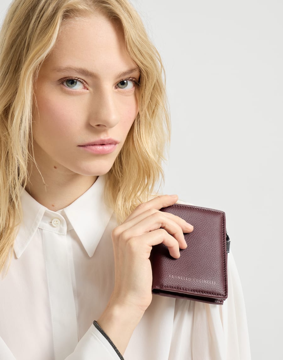 Small wallet with monili Amaranth Woman - Brunello Cucinelli