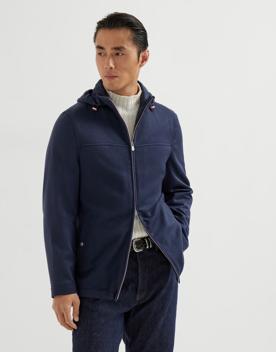 Bikerjacke aus Kaschmir Blau Herren - Brunello Cucinelli
