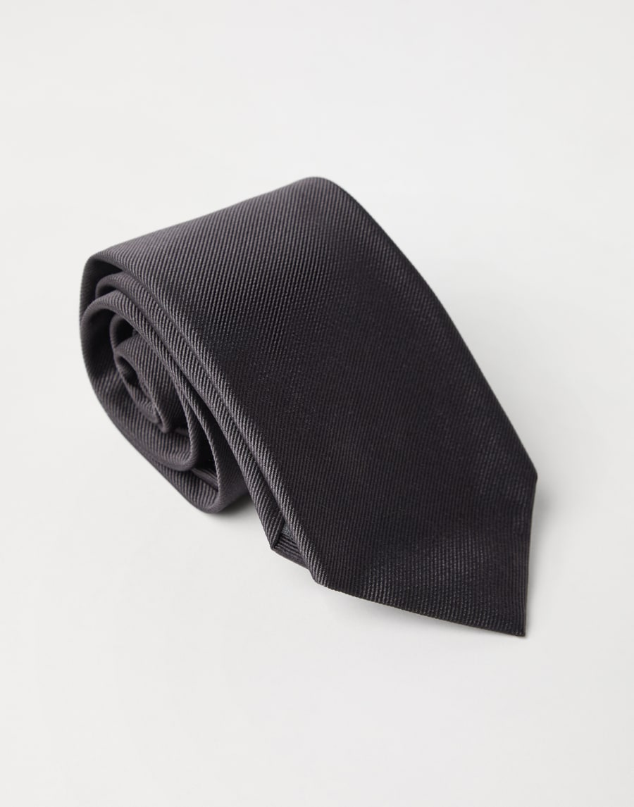 Silk twill tie Anthracite Man - Brunello Cucinelli