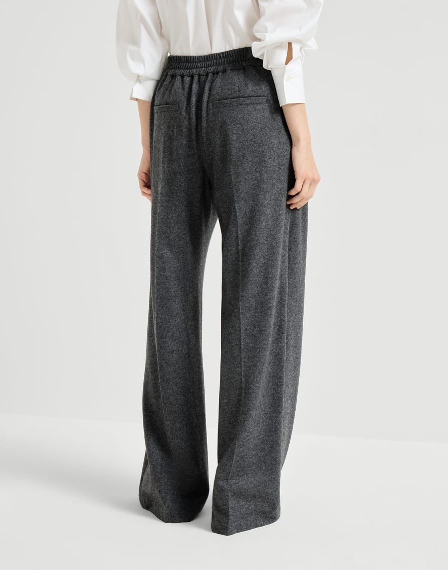 Cashmere jersey trousers Anthracite Woman - Brunello Cucinelli