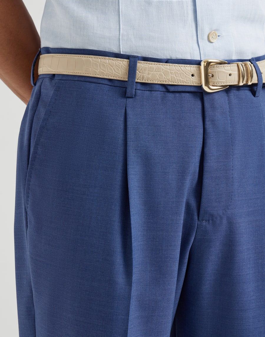 Trousers with pleats Royale Blue Man - Brunello Cucinelli