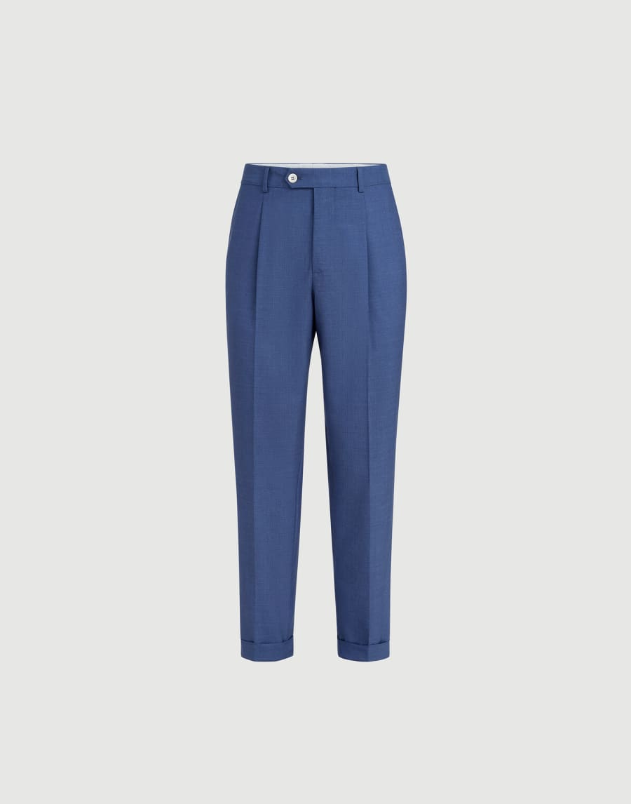 Trousers with pleats Royale Blue Man - Brunello Cucinelli