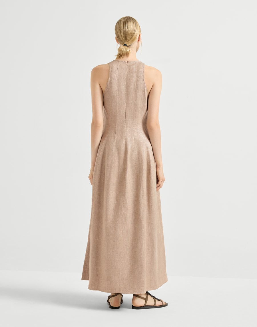 Sparkling twill dress Antique Pink Woman - Brunello Cucinelli