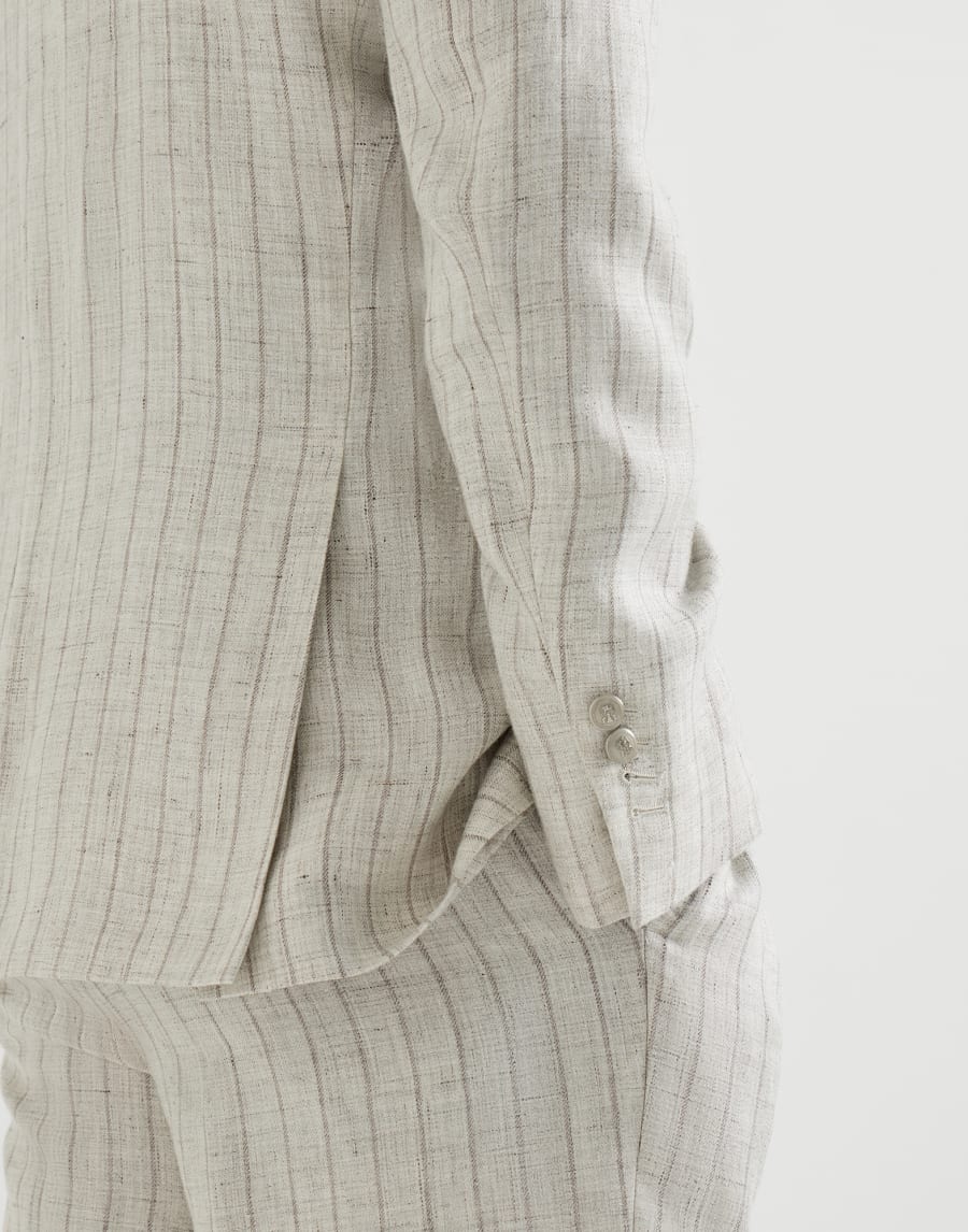 Chalk stripe twill blazer Light Grey Man - Brunello Cucinelli