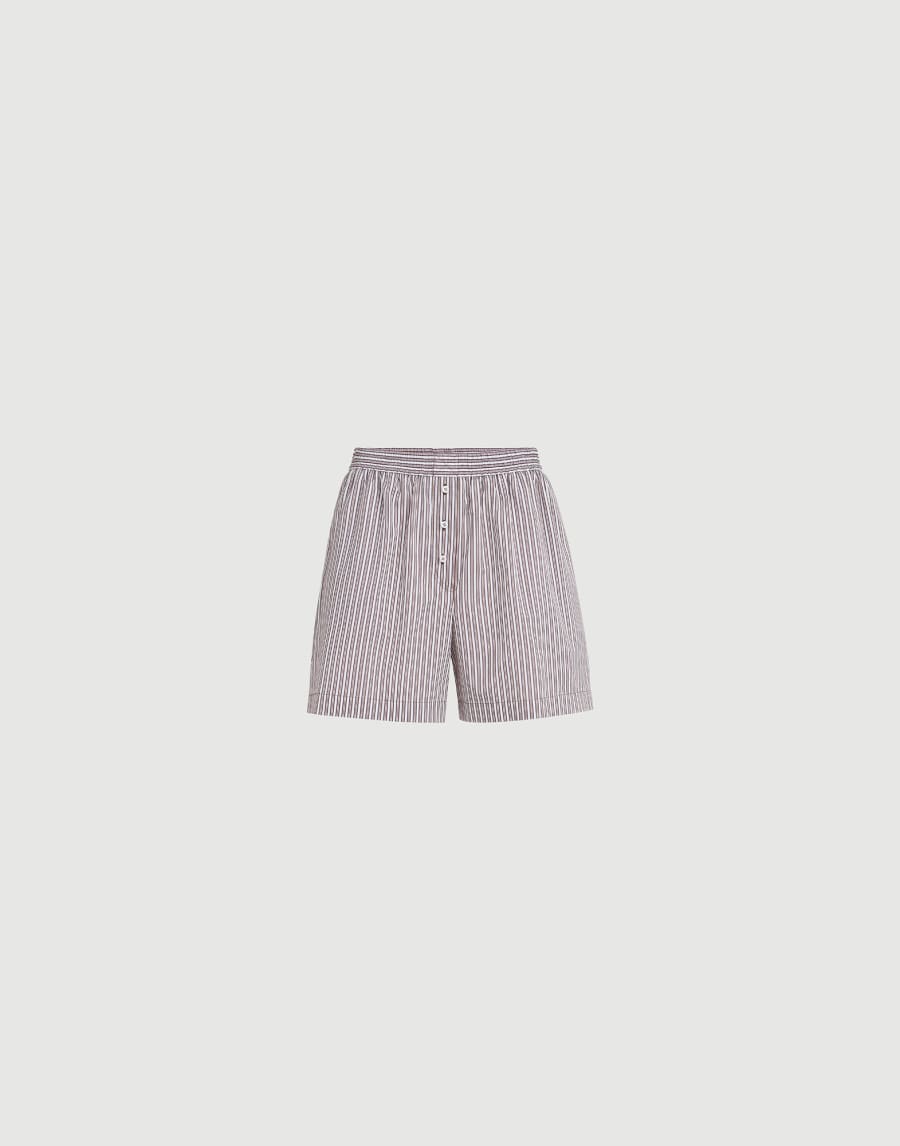 Pyjama-style shorts with monili Bordeaux Woman - Brunello Cucinelli