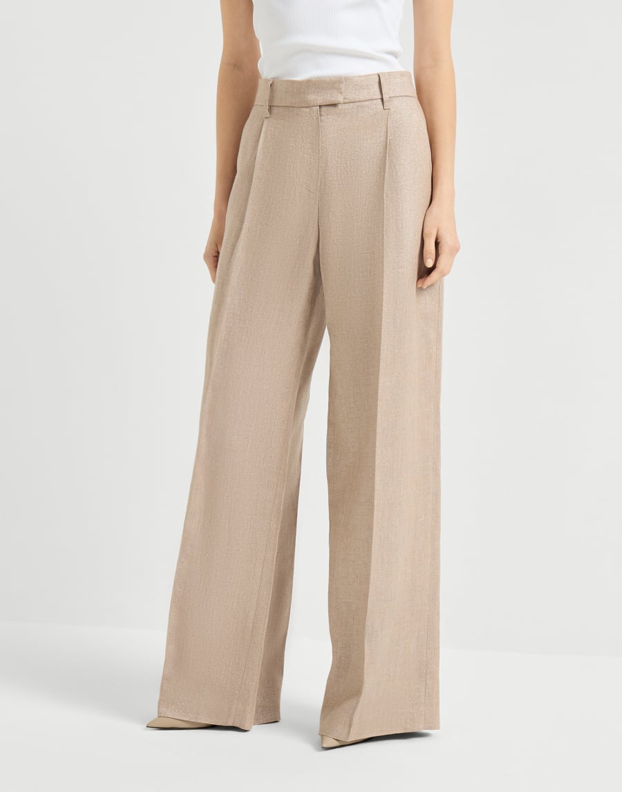 タック入り ルーズトラウザーズ パステルピンク レディース - Brunello Cucinelli