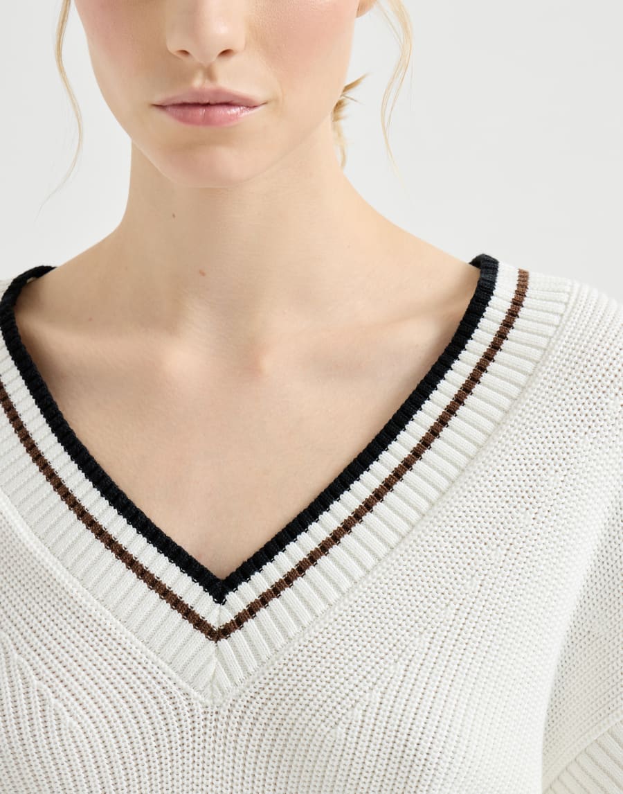 Cotton sweater White Woman - Brunello Cucinelli