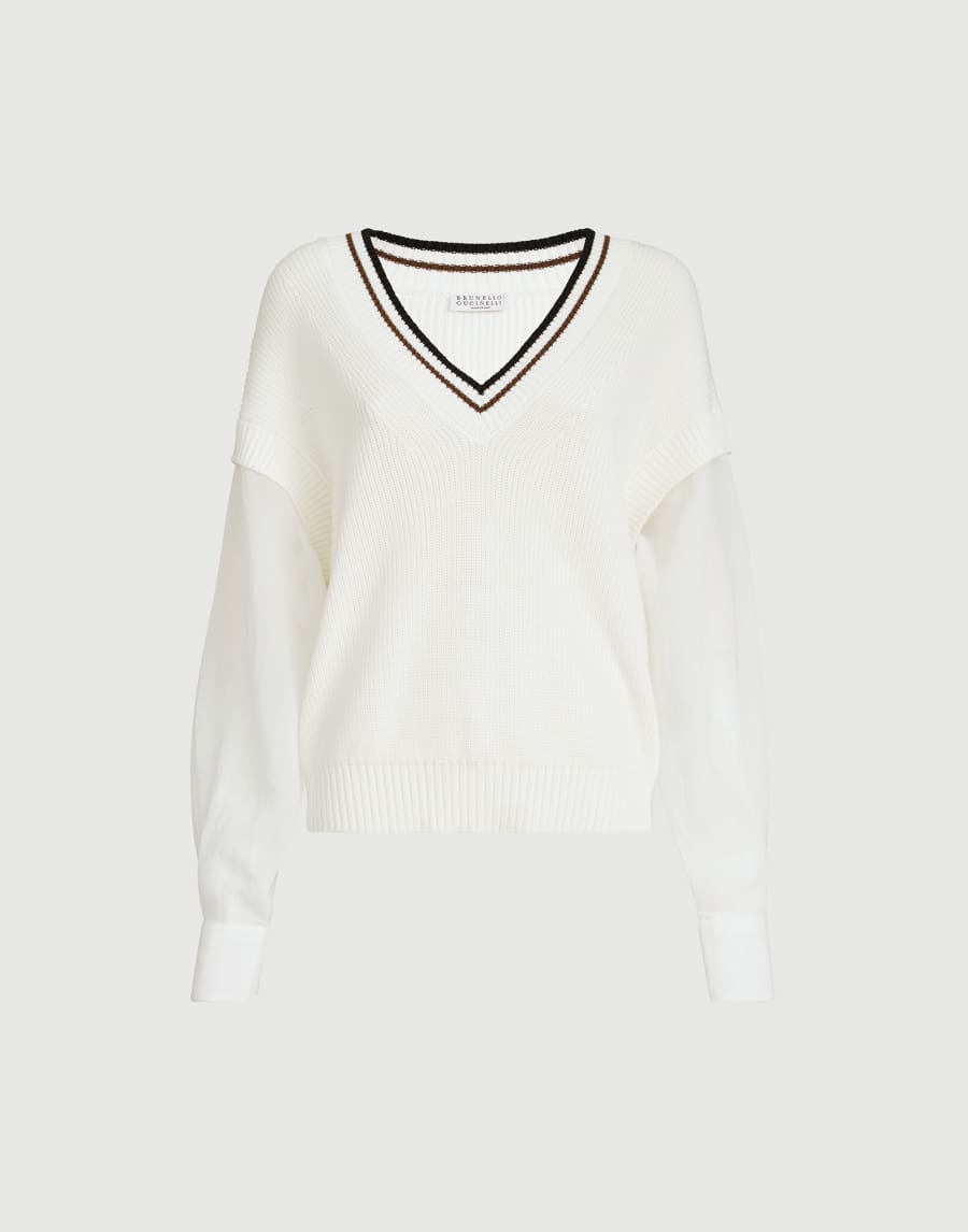 Pullover aus Baumwolle Weiß Damen - Brunello Cucinelli