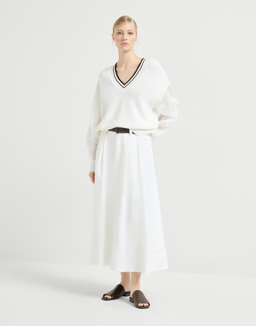 Cotton sweater White Woman - Brunello Cucinelli