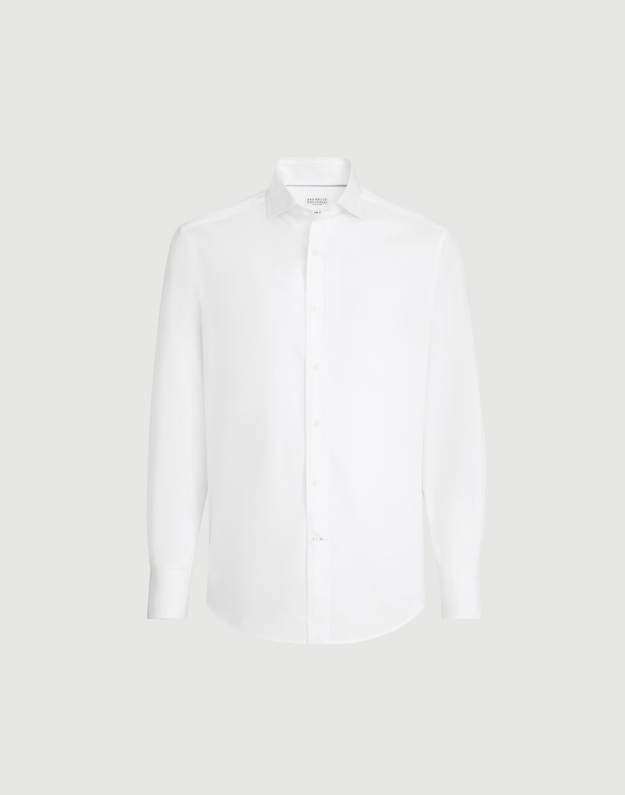 Рубашка из твила Белый Мужчина - Brunello Cucinelli