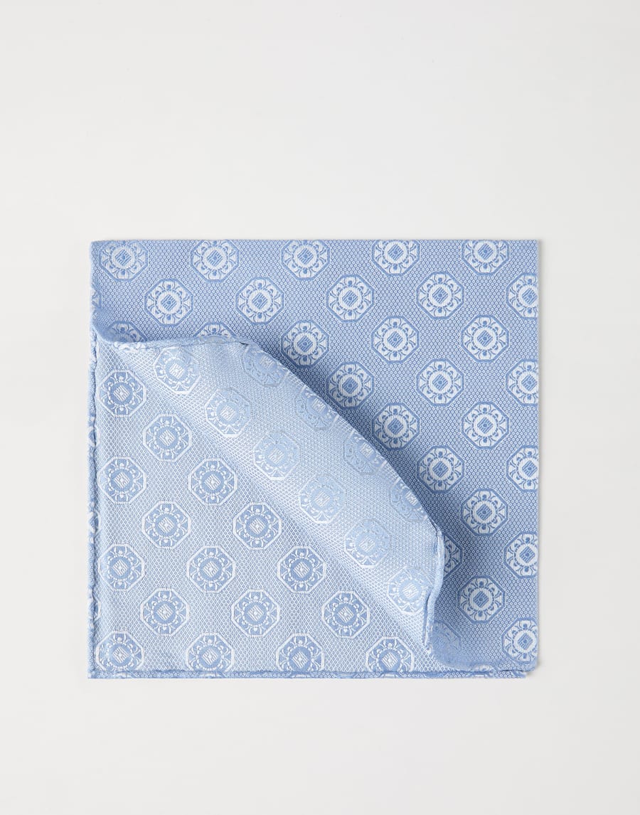 Pocket square with pattern Azure Man - Brunello Cucinelli