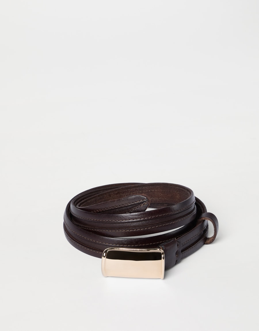 Leather belt Chocolate Man - Brunello Cucinelli