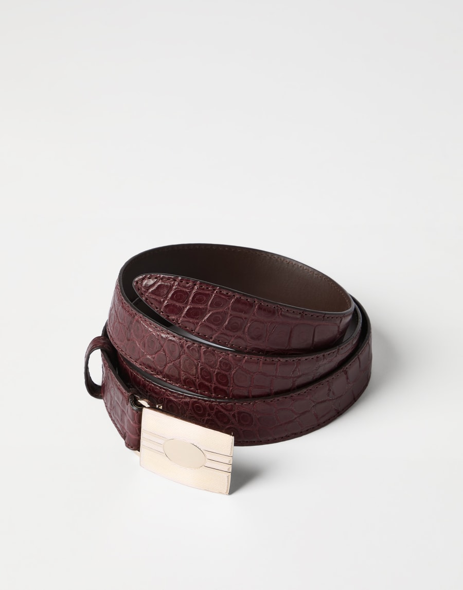 Alligator belt Amarone Wine Red Man - Brunello Cucinelli