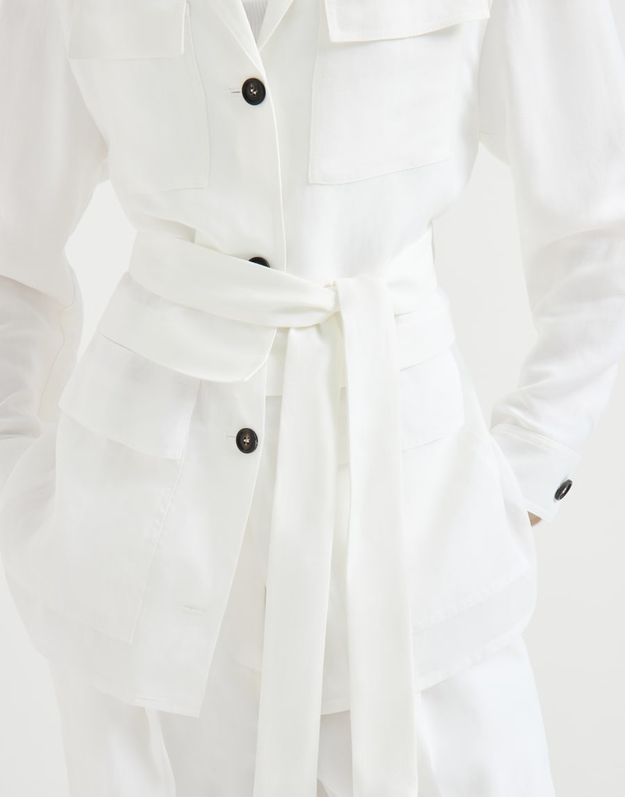 Куртка-сафари из твила с цепочкой Мониль Белый Женщина - Brunello Cucinelli