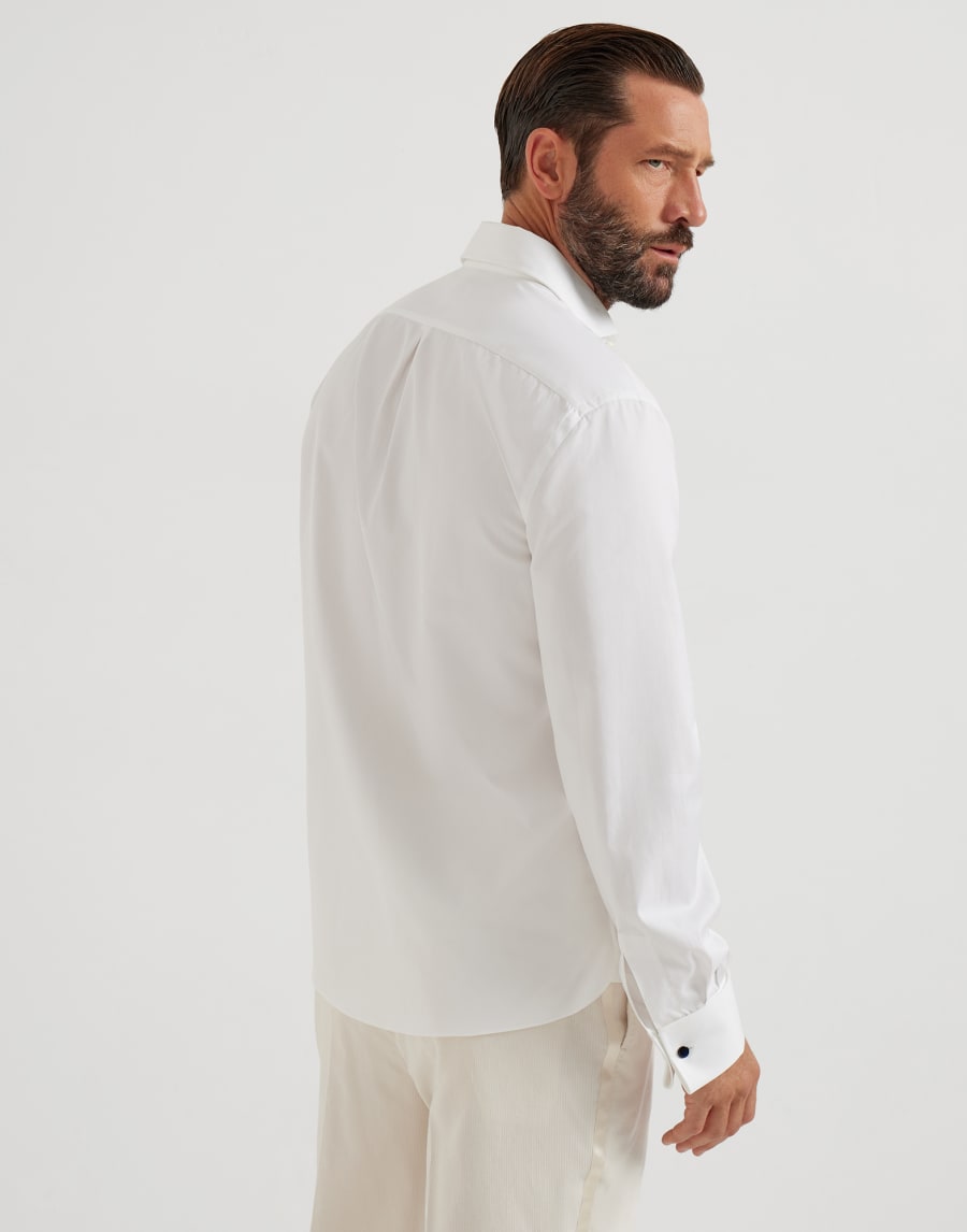Tuxedo shirt with pleating White Man - Brunello Cucinelli