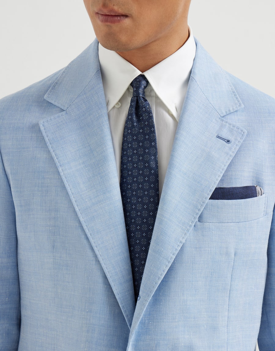 Corbata de seda con estampado Azul Hombre - Brunello Cucinelli