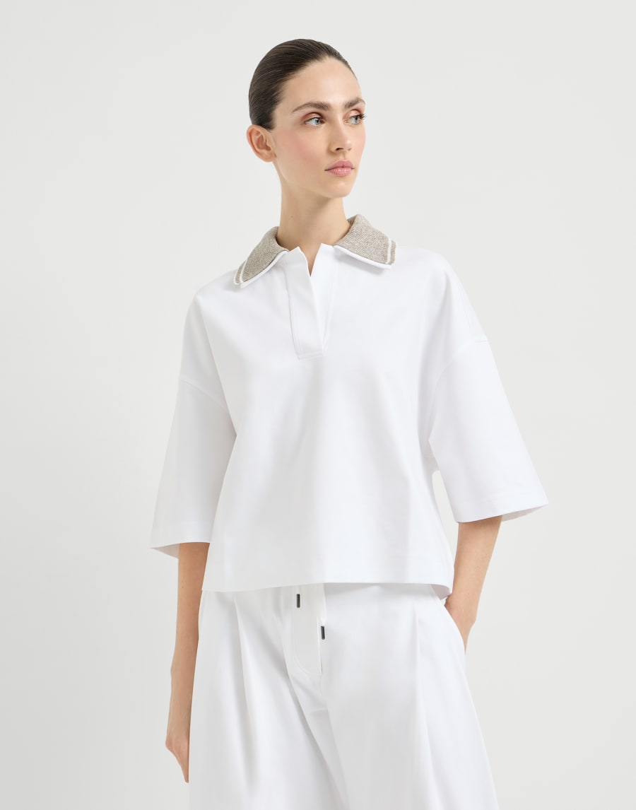 クチュールインターロック ポロシャツ ホワイト レディース - Brunello Cucinelli