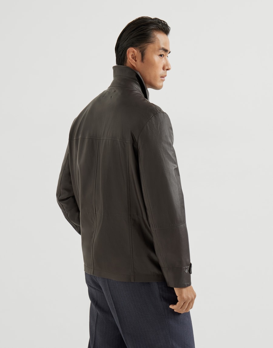 Field jacket in vitello Cioccolato Uomo - Brunello Cucinelli