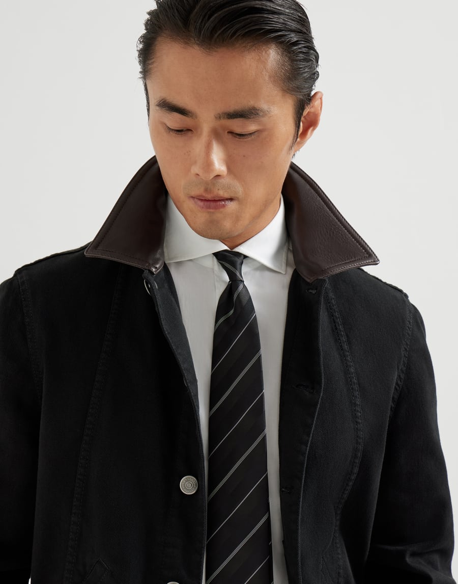 Striped silk necktie Black Man - Brunello Cucinelli