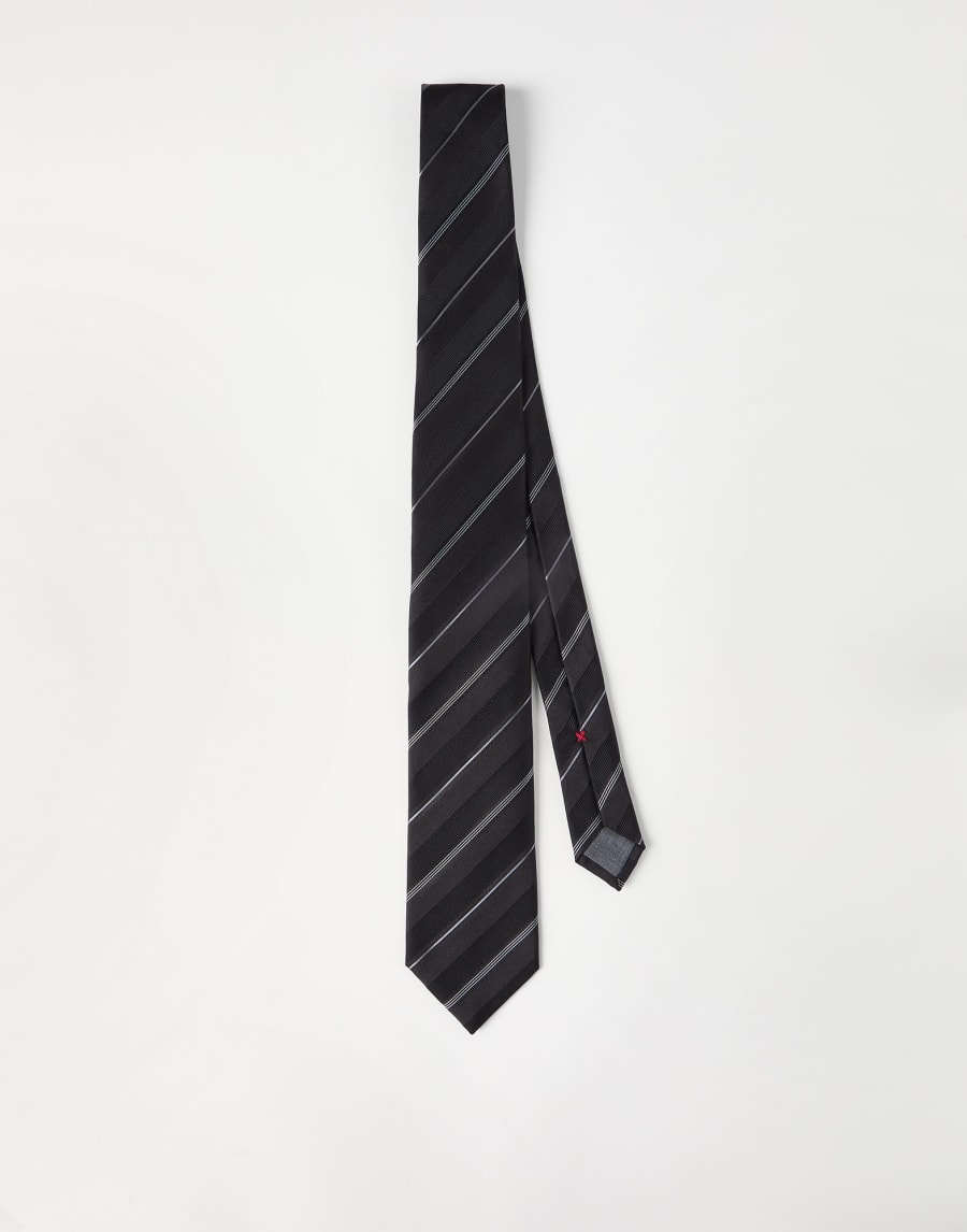 Striped silk necktie Black Man - Brunello Cucinelli