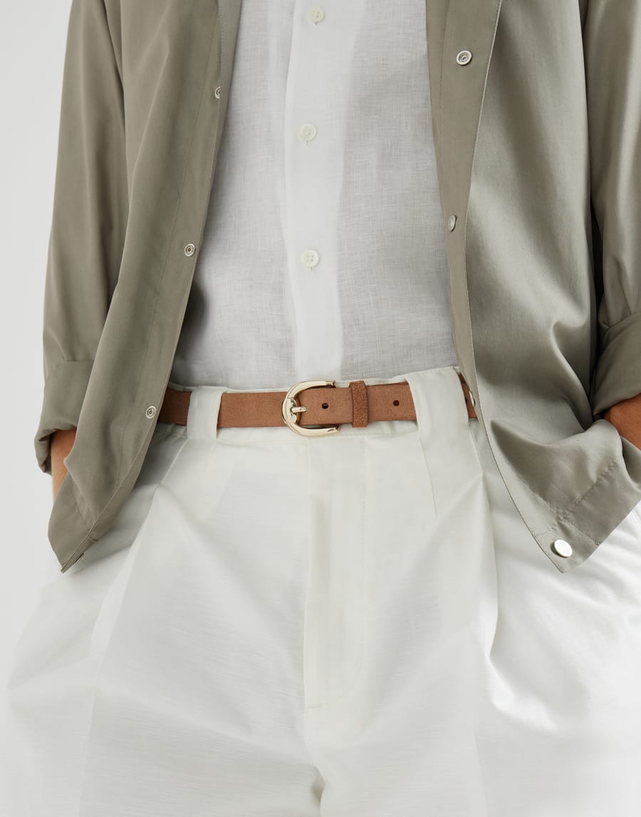 Reversed leather belt Tobacco Man - Brunello Cucinelli