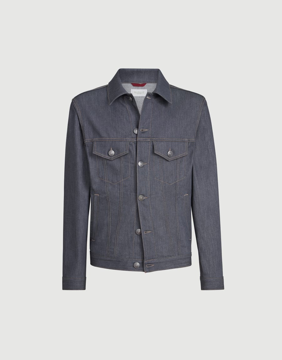 Denim four-pocket jacket Medium Grey Man - Brunello Cucinelli