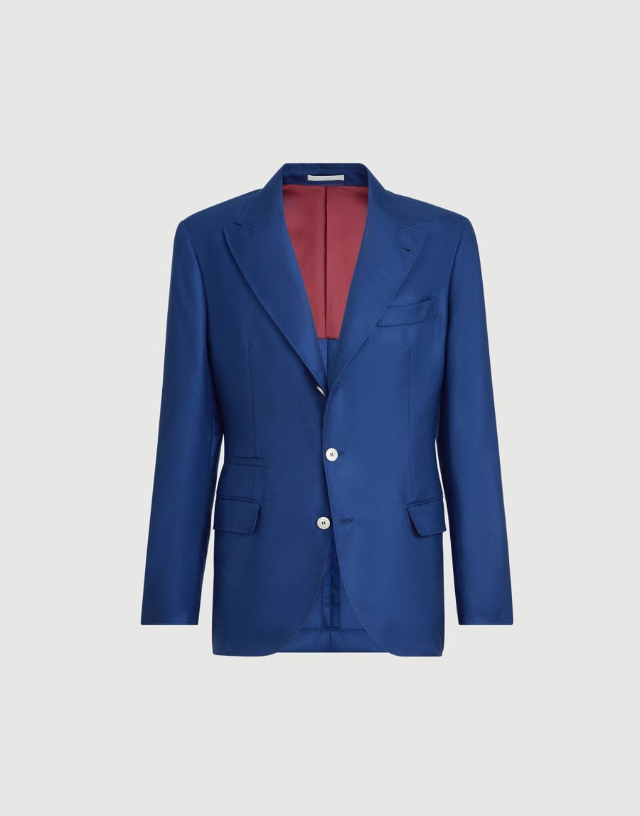 Cashmere and silk blazer Avio Blue Man - Brunello Cucinelli