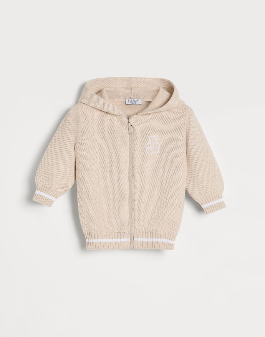 Topwear mit Kapuze und Reißverschluss Sand Baby - Brunello Cucinelli
