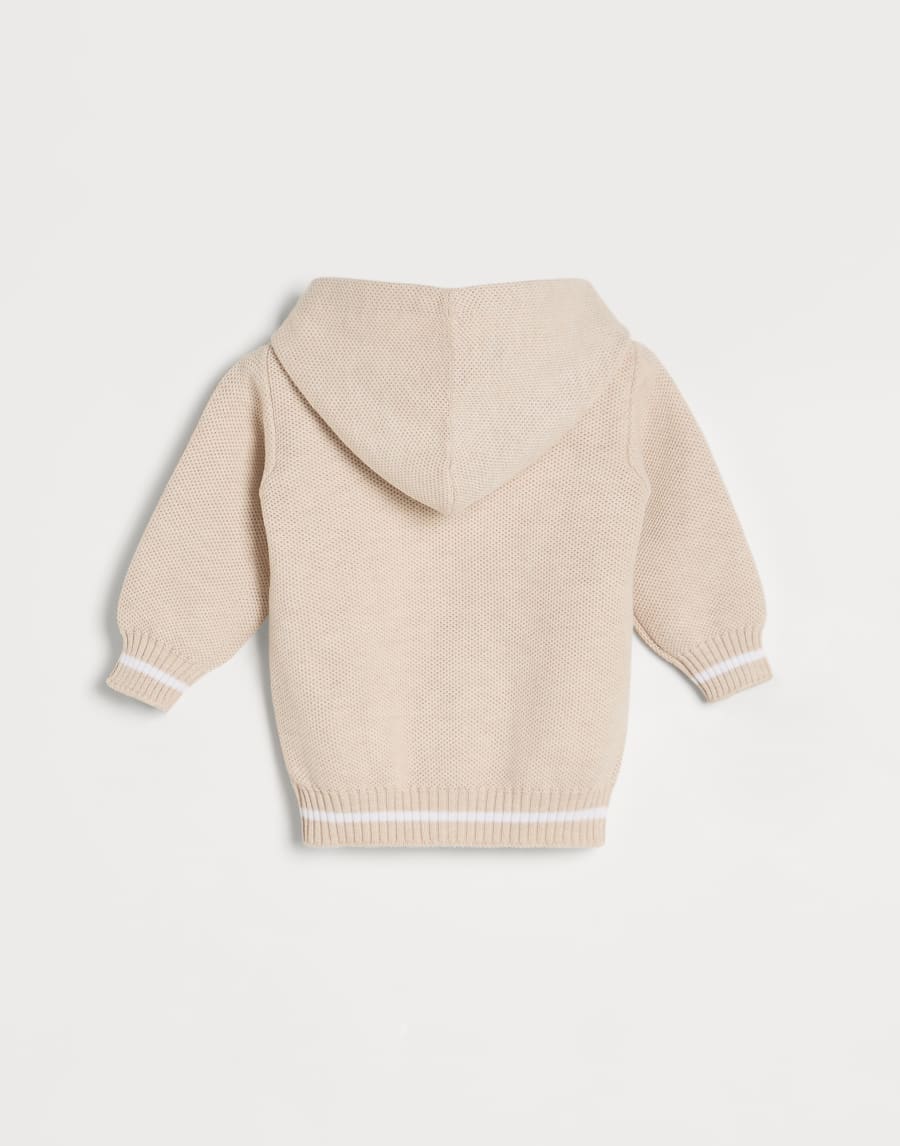 Hooded zip-up sweatshirt Sand Baby - Brunello Cucinelli