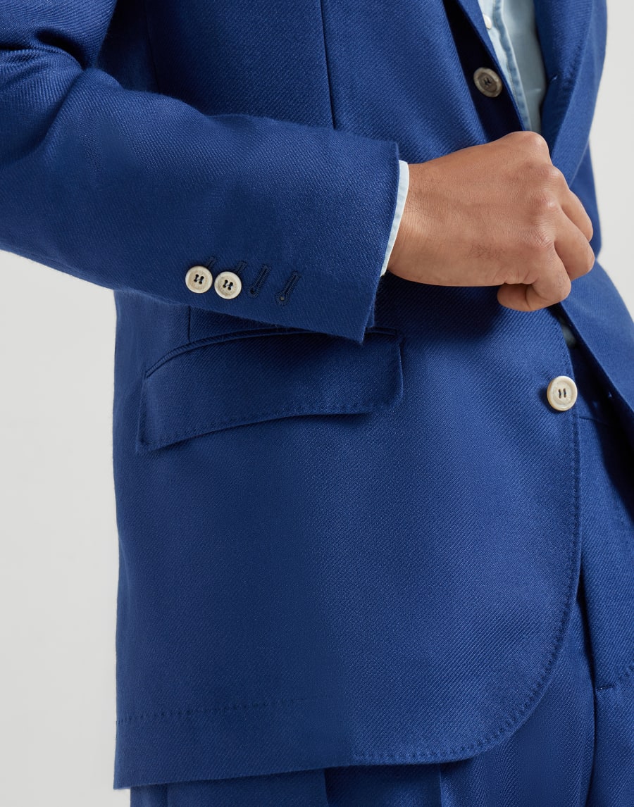 Cashmere and silk blazer Avio Blue Man - Brunello Cucinelli