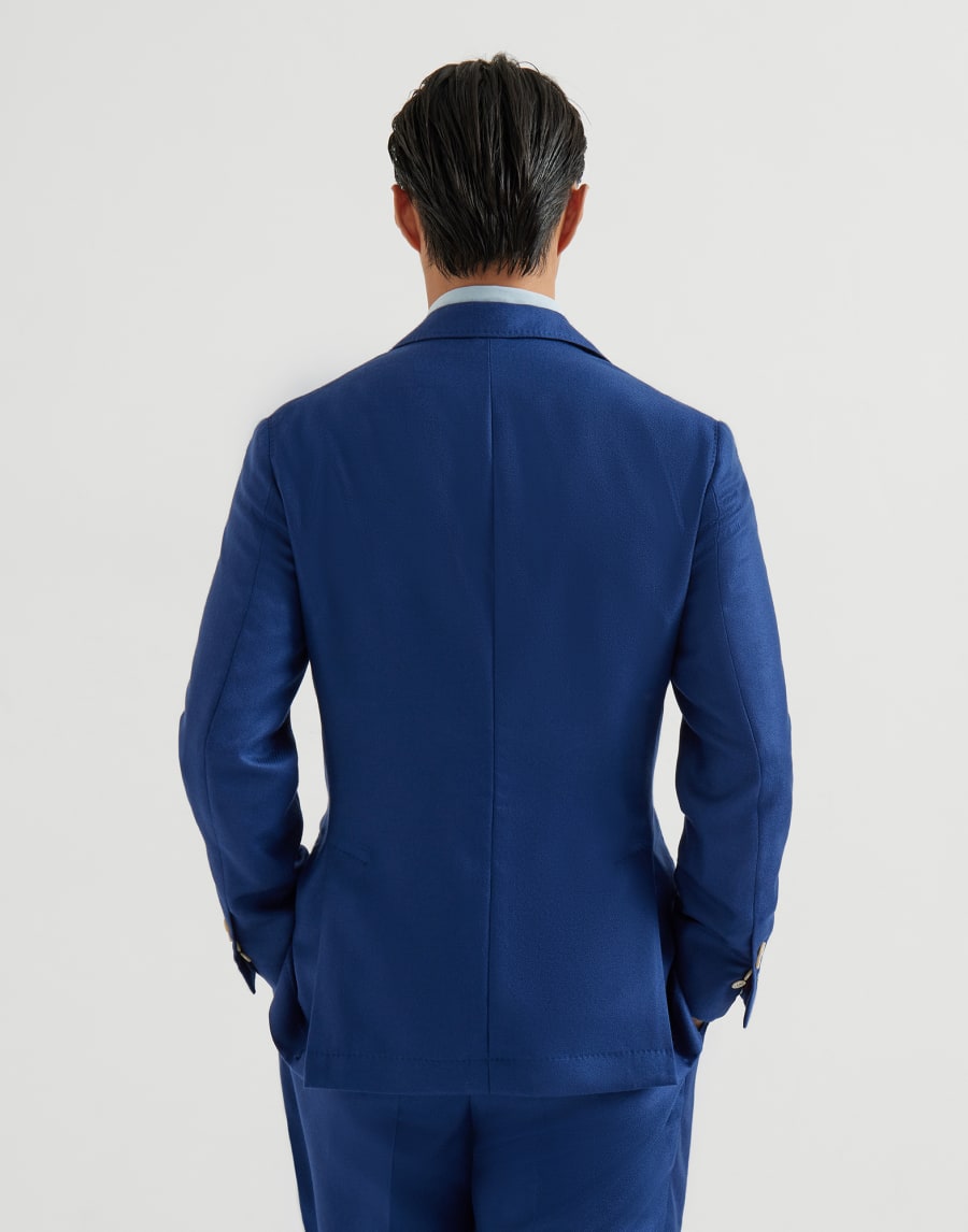 Cashmere and silk blazer Avio Blue Man - Brunello Cucinelli