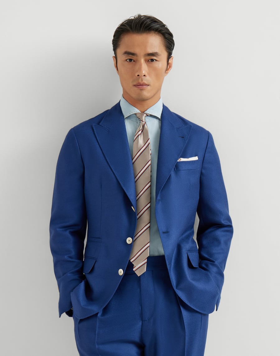 Cashmere and silk blazer Avio Blue Man - Brunello Cucinelli
