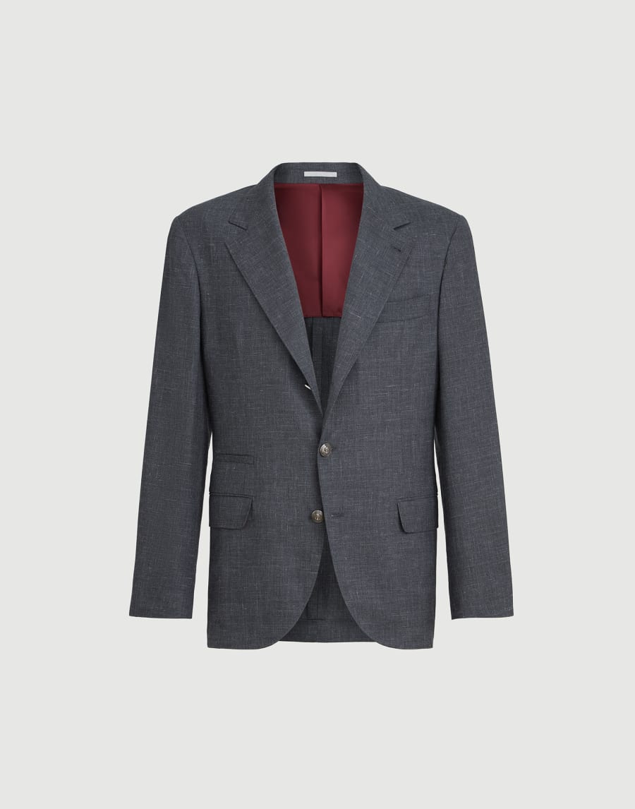 Blazer with metal buttons Dark Grey Man - Brunello Cucinelli