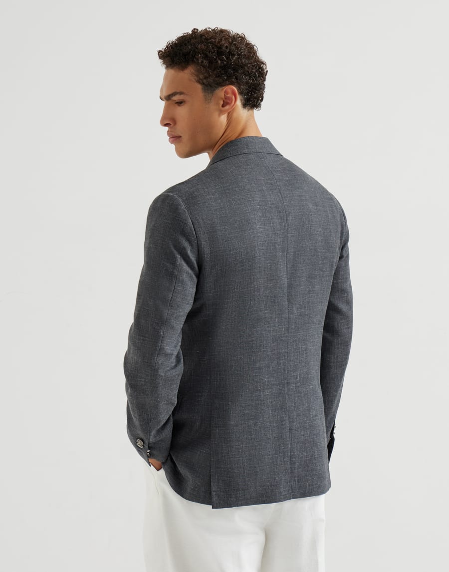Blazer with metal buttons Dark Grey Man - Brunello Cucinelli