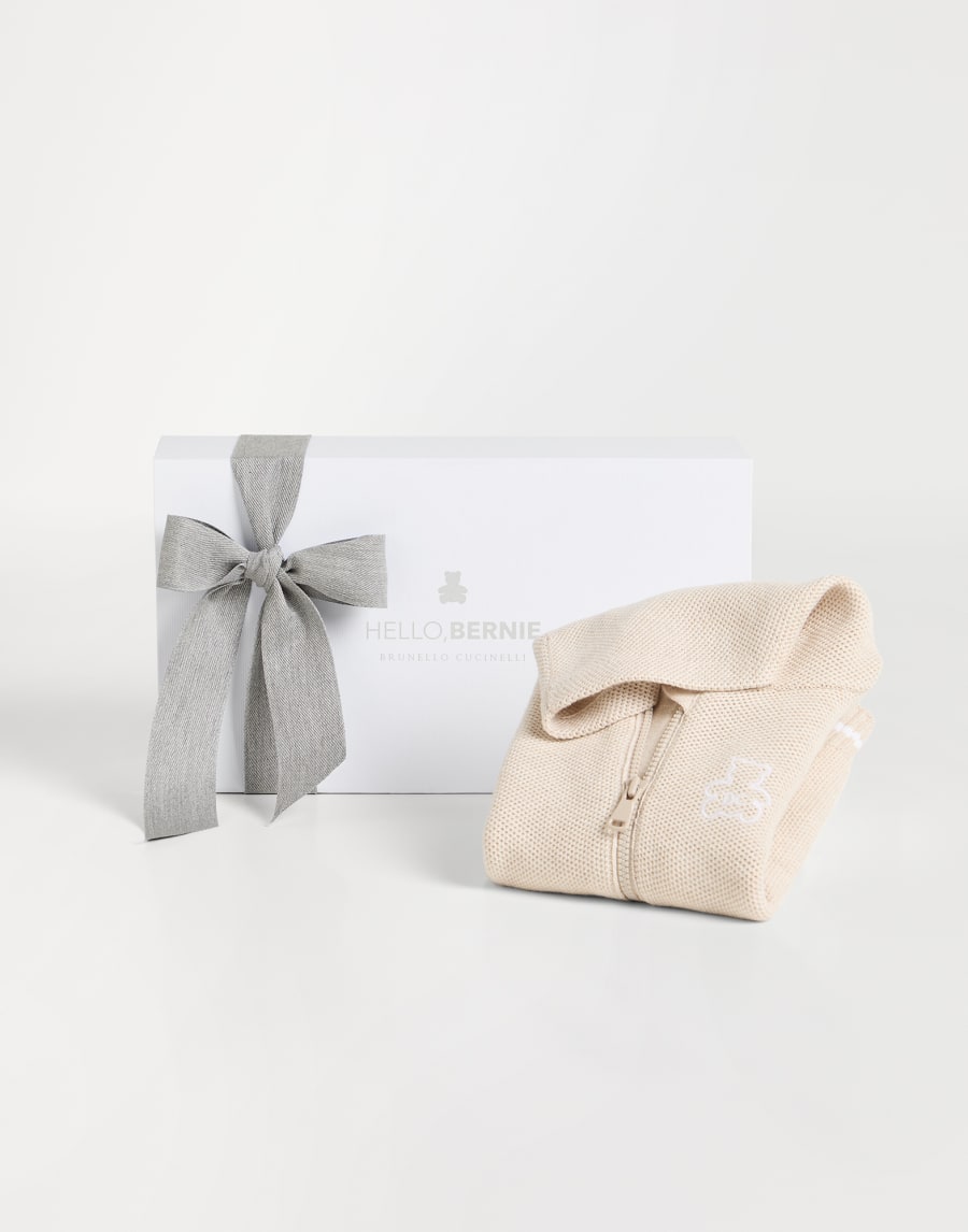 Hooded zip-up sweatshirt Sand Baby - Brunello Cucinelli