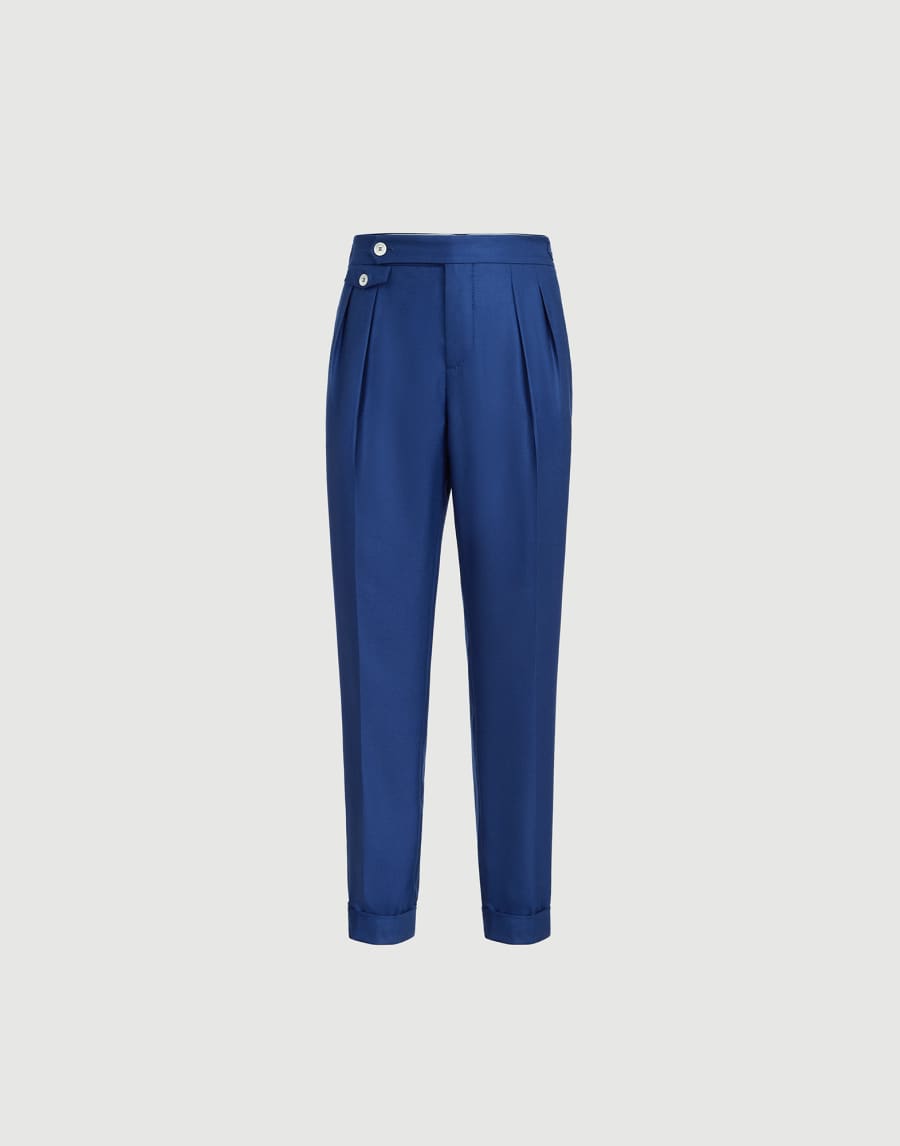 Cashmere and silk trousers Avio Blue Man - Brunello Cucinelli