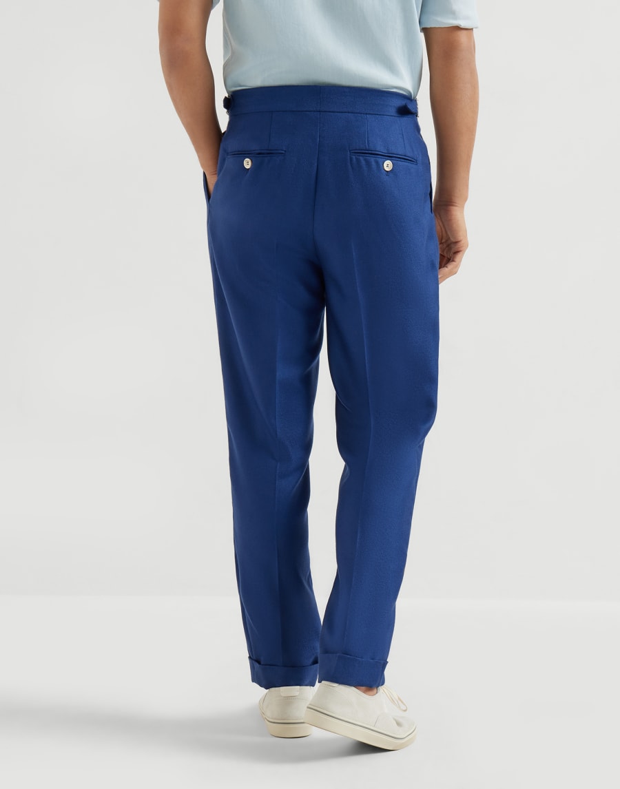 Cashmere and silk trousers Avio Blue Man - Brunello Cucinelli