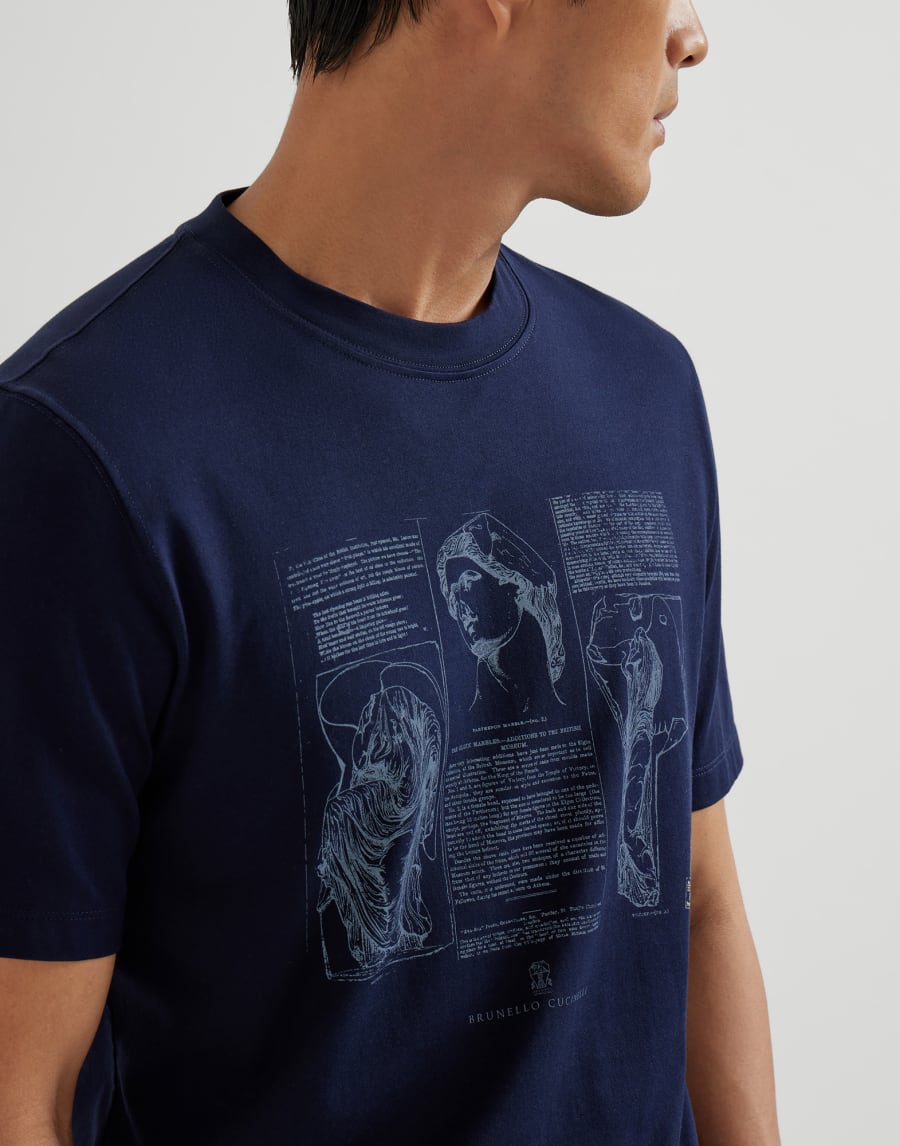 Jersey T-shirt Cobalt Man - Brunello Cucinelli