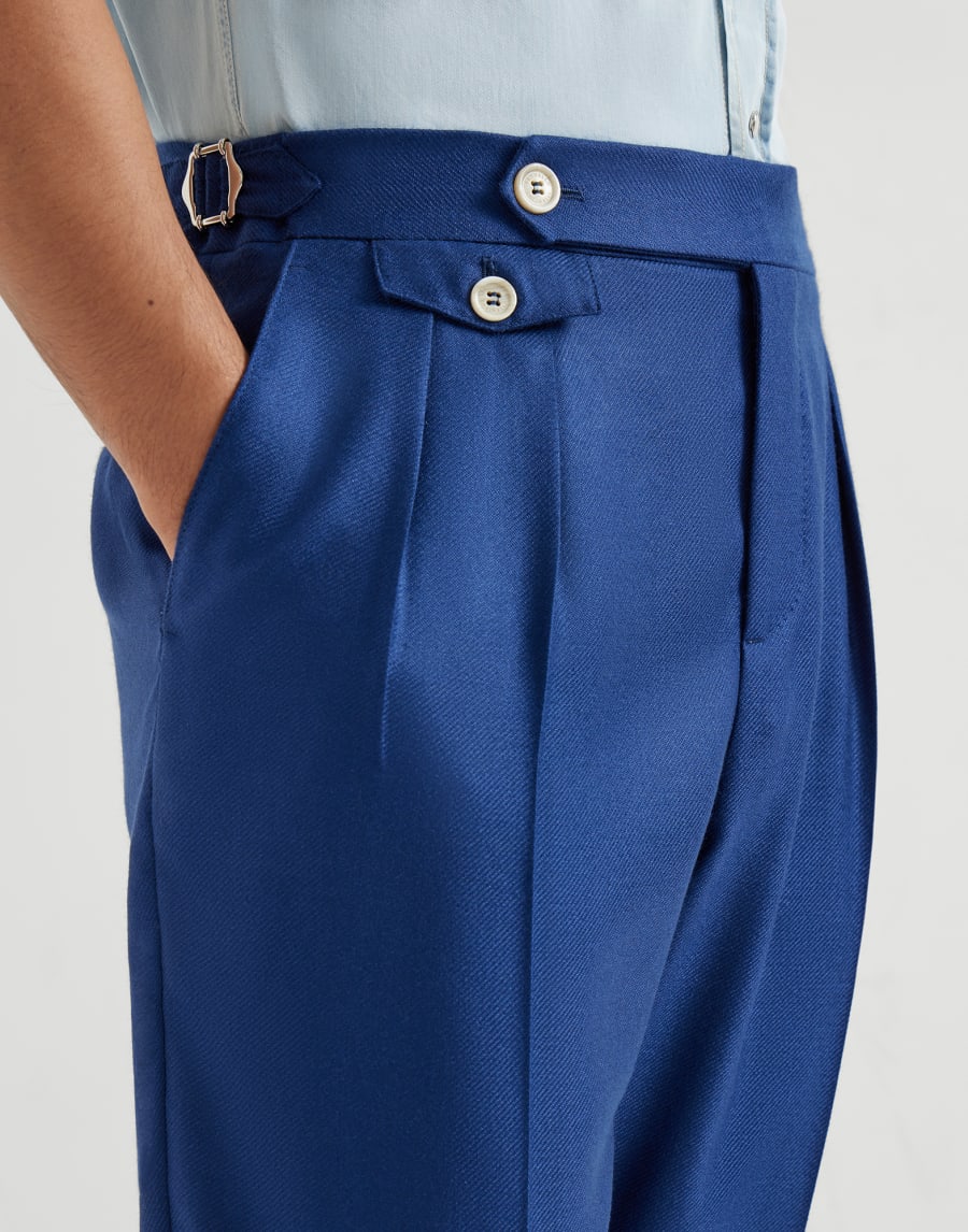 Cashmere and silk trousers Avio Blue Man - Brunello Cucinelli