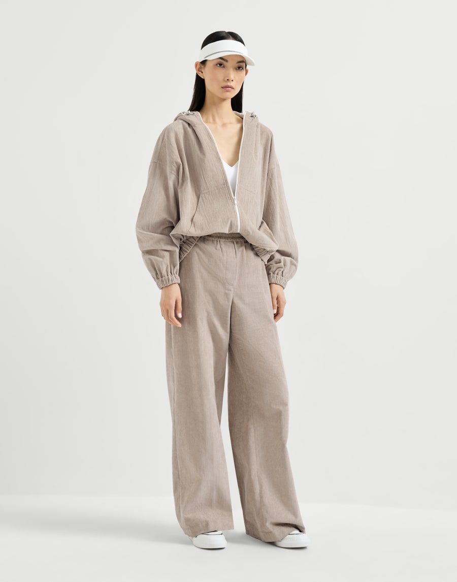 Narrow wale corduroy sweatshirt Beige Woman - Brunello Cucinelli