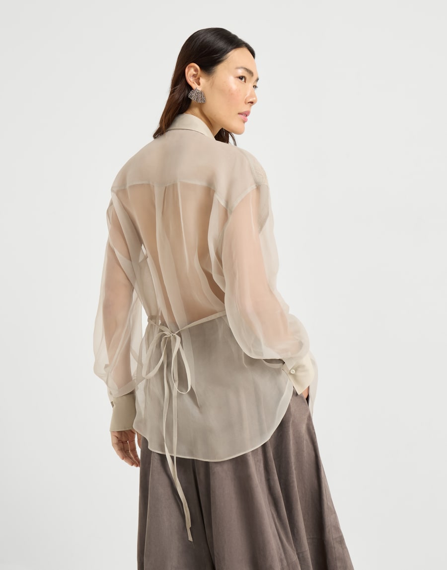 Camisa Dazzling Embroidery Beige Claro Mujer - Brunello Cucinelli