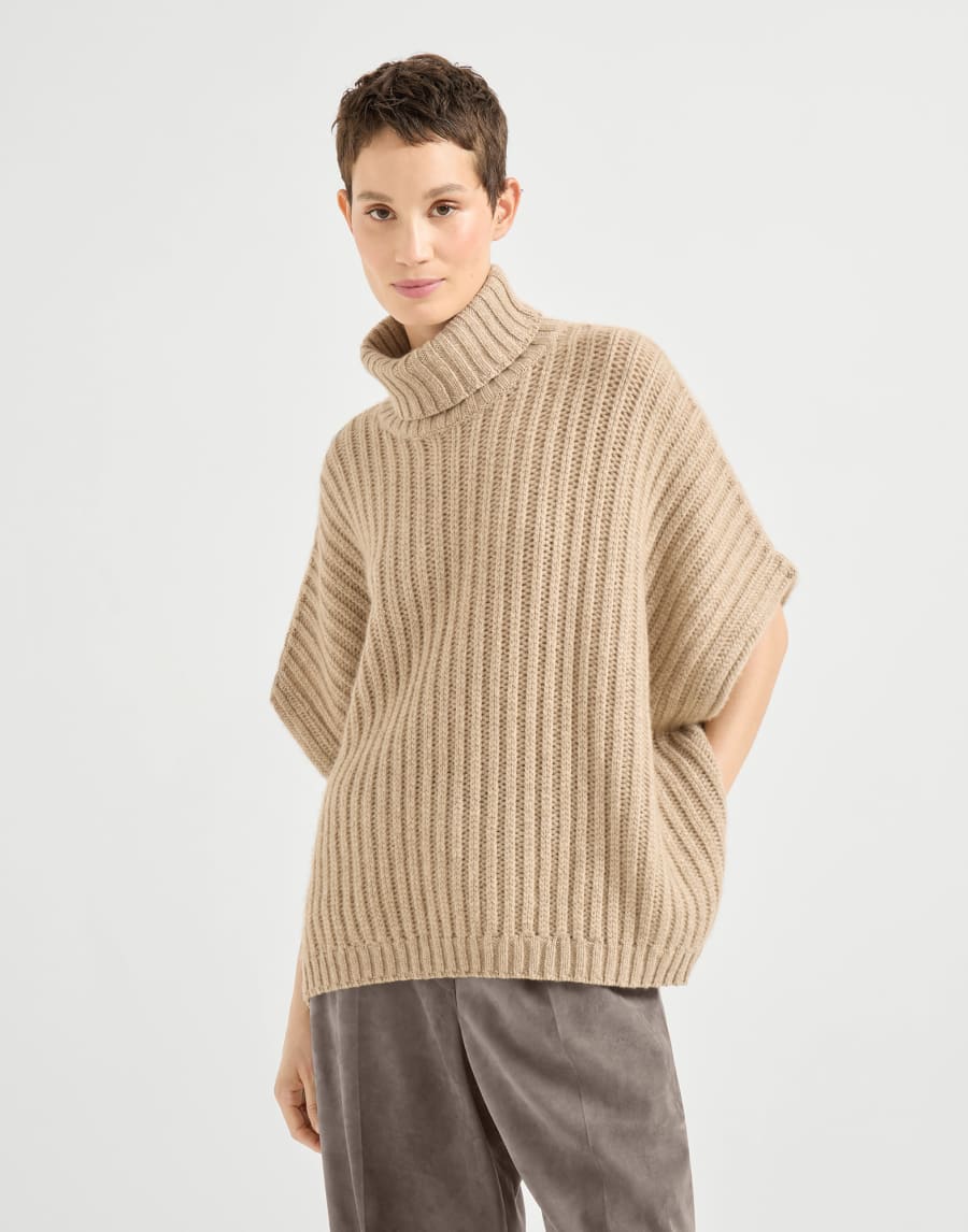 Poncho-style sweater Biscuit Woman - Brunello Cucinelli