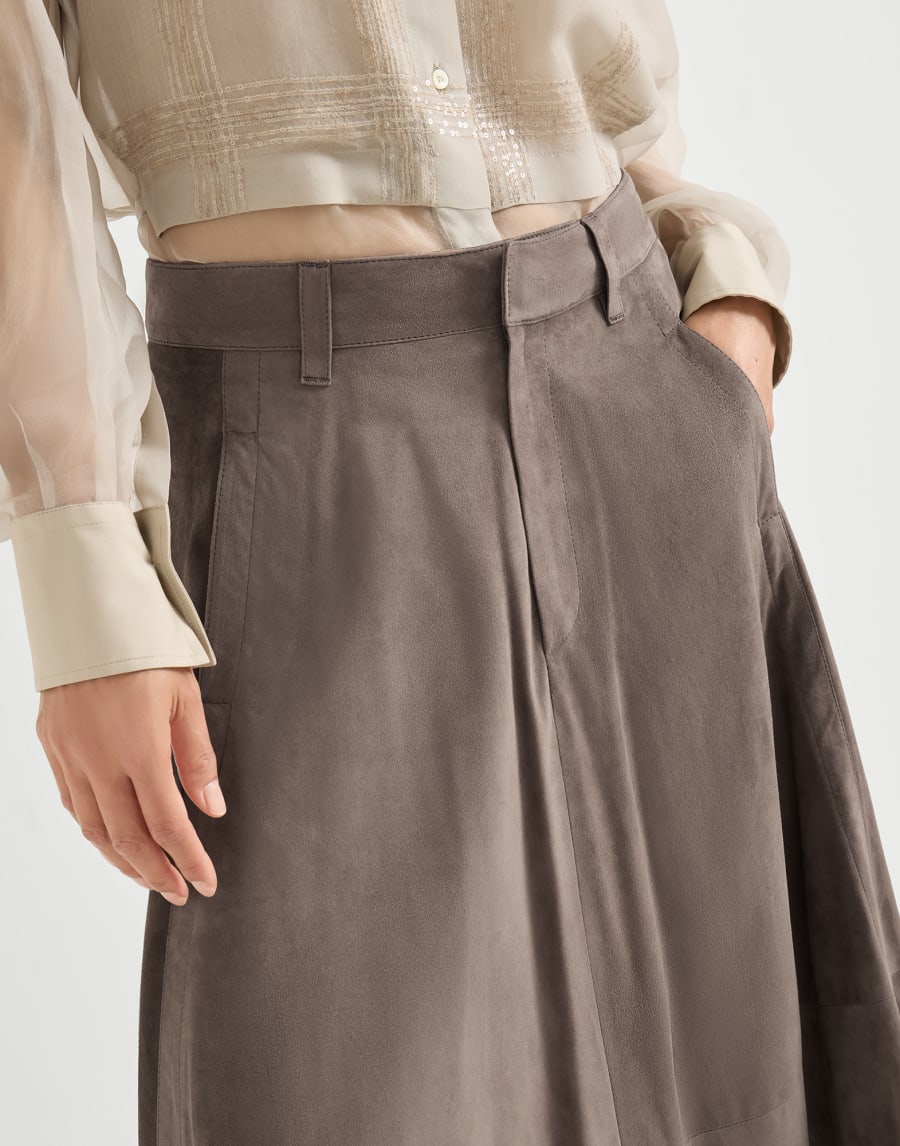Suede circle skirt Mud Woman - Brunello Cucinelli