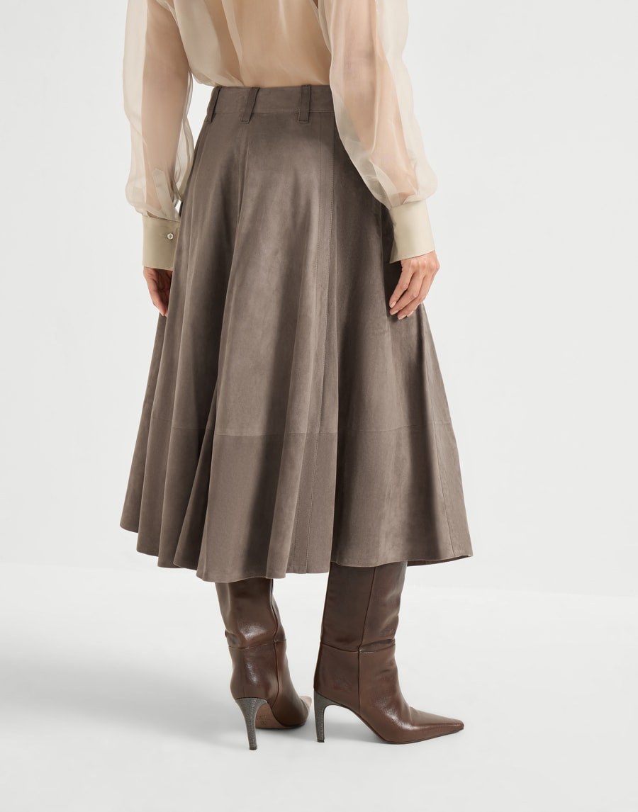 Suede circle skirt Mud Woman - Brunello Cucinelli